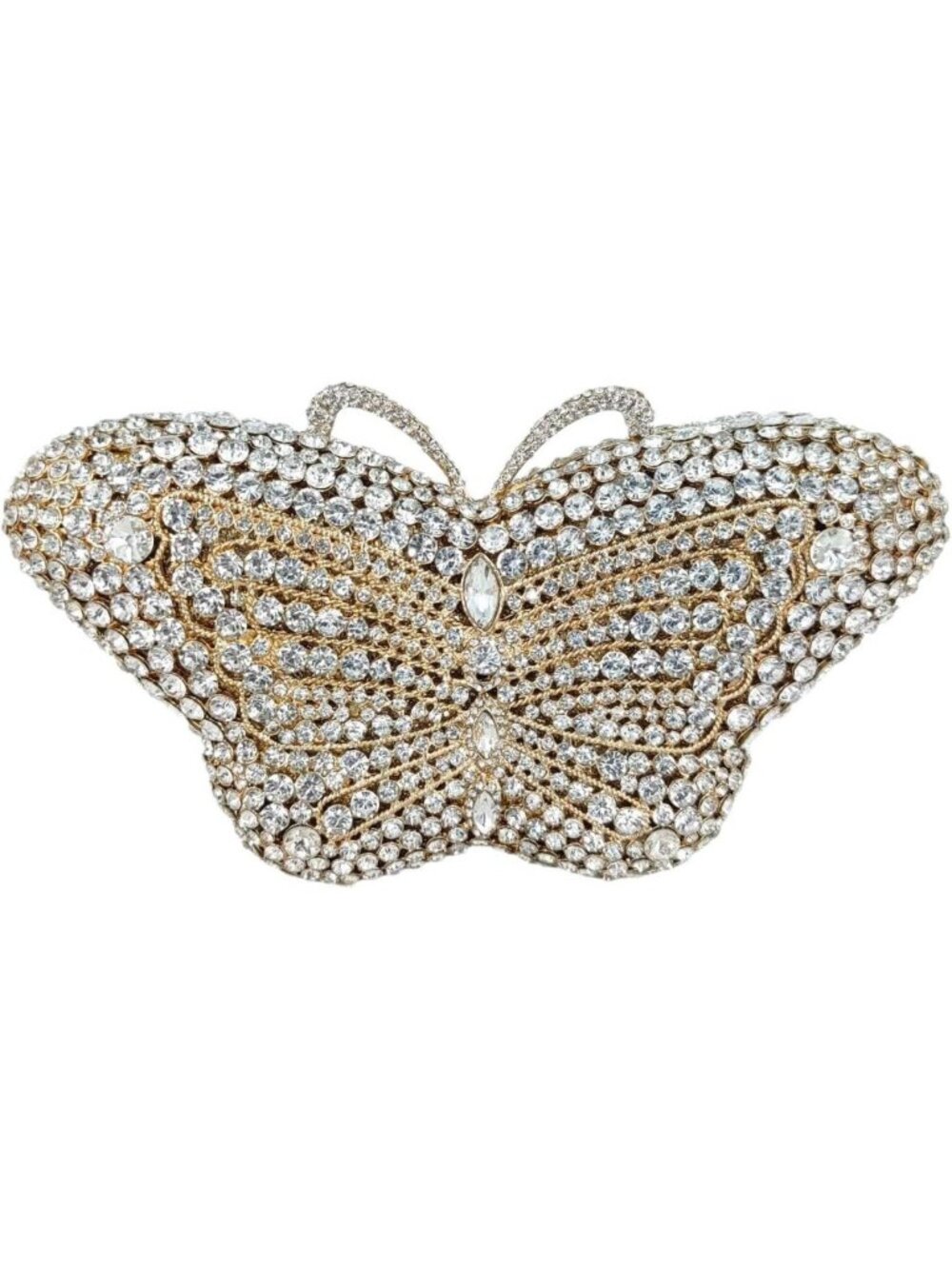 Elegant Butterfly Crystal Clutch Evening Bag - Rhinestone Handbag for Parties